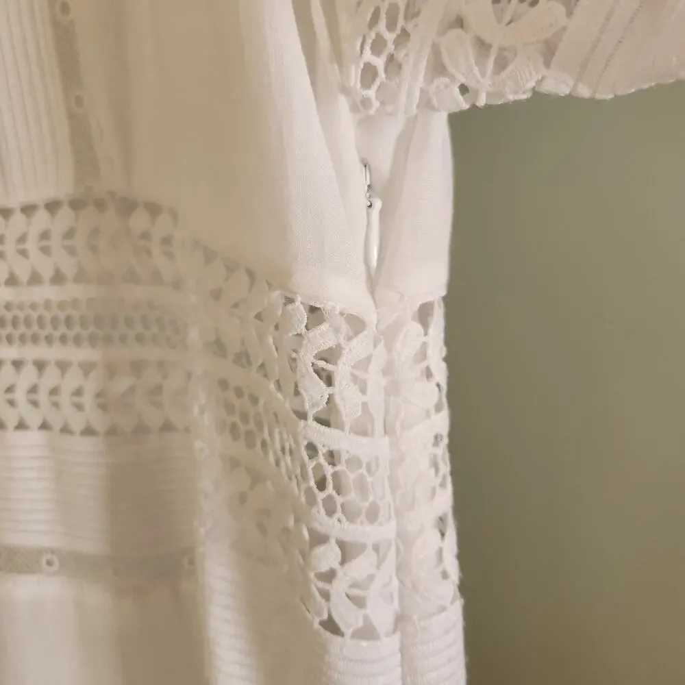 BANANA REPUBLIC NWT White Auriene Lace Maxi Dress, Size Medium - Picture 14 of 15
